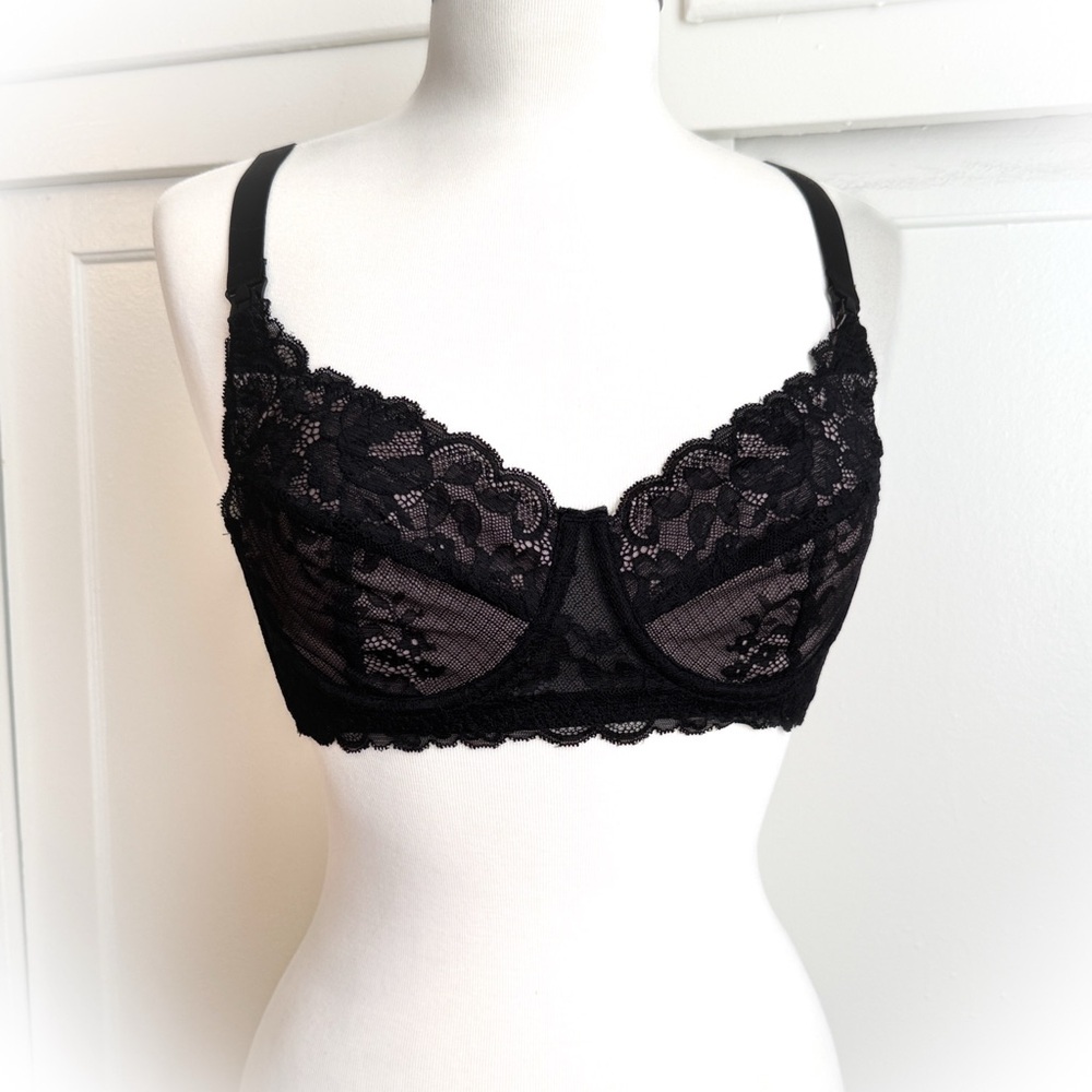 Seraphine Maternity Black Lace Nursing Bra